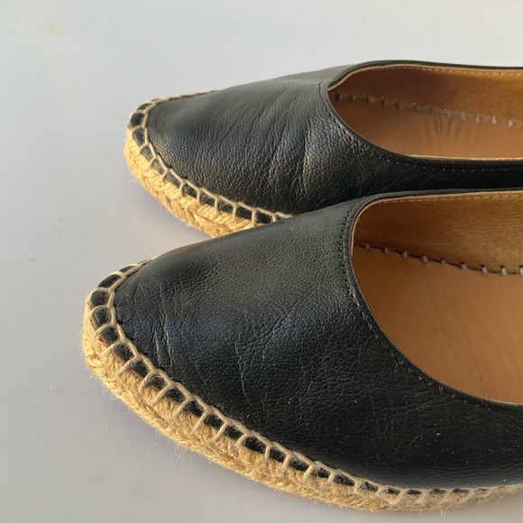 Matt Bernson Valencia Black Leather Espadrilles Size 6 Made in Spain - Picture 9 of 14
